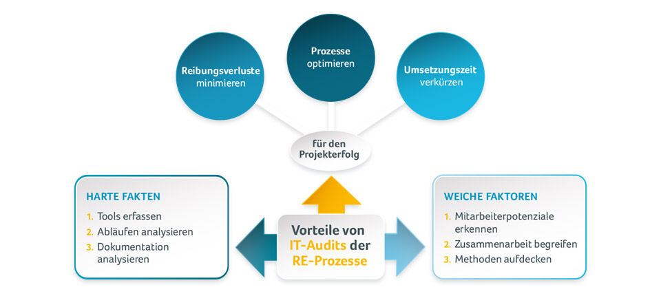 Vorteile von IT-Audits RE-Prozesse, Reibungsverluste, Prozesse, Umsetzungszeit